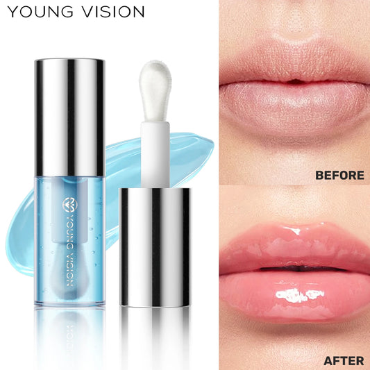 Mirror-like, moisturizing glass lip gloss with long-lasting, clear, plumping, and lip line-reducing properties. Lip gloss.